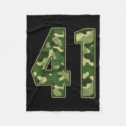 Camo #41 Jersey Number 41 Uniform Fan Favorite Pla Fleece Deken (Voorkant)