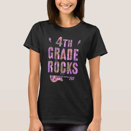 Camo 4th Grade Rocks Teacher I Teach Fourth Gr Roc T-shirt (Voorkant)