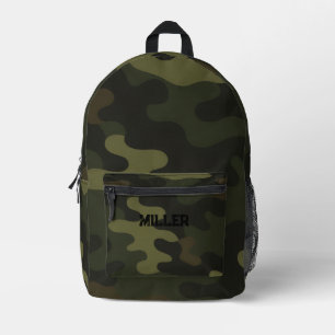 Camo Aards Groen Bruin Zwarte Accenten Modern Bedrukte Rugzak
