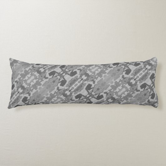 Camo Abstract grijze bottenbak Pillow Lichaamskussen (Voorkant)