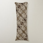 Camo Abstract Mocha Brown Beige Cream Body Pillow Lichaamskussen (Voorkant Verticaal)