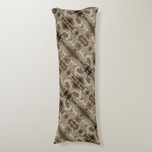 Camo Abstract Mocha Brown Beige Cream Body Pillow Lichaamskussen (Voorkant Verticaal)