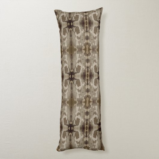 Camo Abstract Mocha Brown Beige Cream Body Pillow Lichaamskussen (Achterkant (Verticaal))