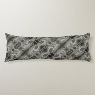 Camo Abstract Ombre Grijze Charcoal Brown Cream Lichaamskussen