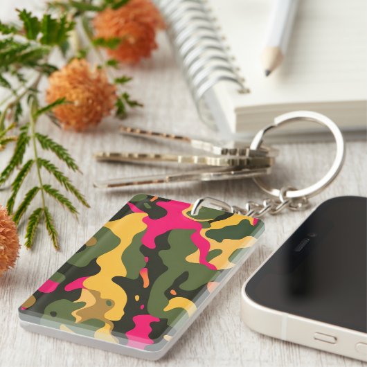 Camo Abstracte Acryl Sleutelhanger (Voorkant Rechts)
