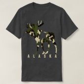 Camo Alaska Moose jaagt op Alaska Moose Hunting T-shirt (Design voorkant)