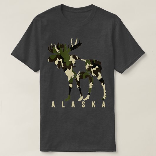 Camo Alaska Moose jaagt op Alaska Moose Hunting T-shirt (Design voorkant)