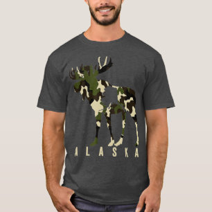 Camo Alaska Moose jaagt op Alaska Moose Hunting T-shirt