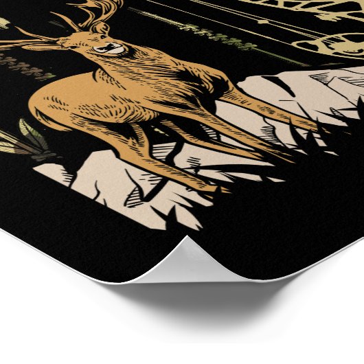 Camo American Flag Bowhunting Bow Archery Deer Poster (Hoek)