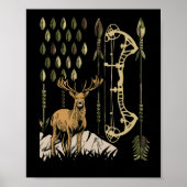 Camo American Flag Bowhunting Bow Archery Deer Poster (Voorkant)