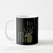 Camo American Flag Buck Hunting Gift for Elk Deer Koffiemok (Links)