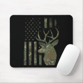 Camo American Flag Buck Hunting Gift for Elk Deer Muismat (Met muis)
