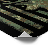 Camo American Flag Buck Hunting Gift for Elk Deer Poster (Hoek)