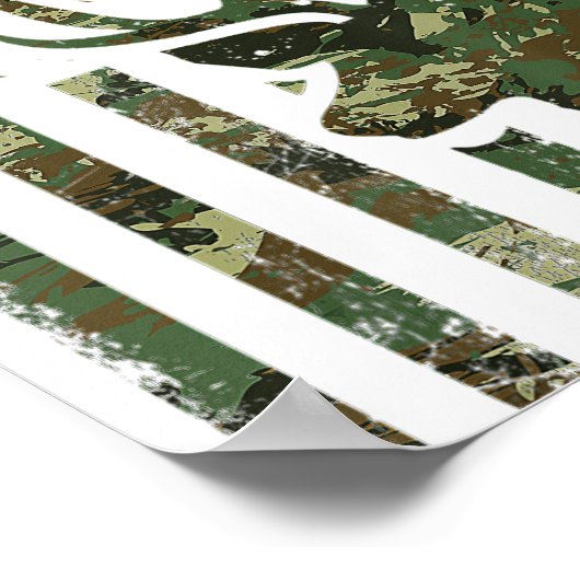 Camo American Flag Buck Hunting Gift for Elk Deer Poster (Hoek)