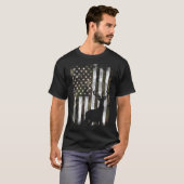 Camo American Flag Deer Elk Buck Hunte T-shirt (Voorkant volledig)