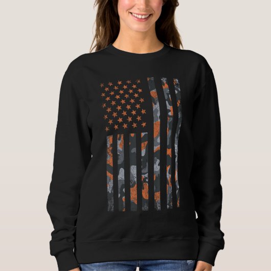 Camo American Flag Desert Camouflage Tactitical Mi Trui (Voorkant)