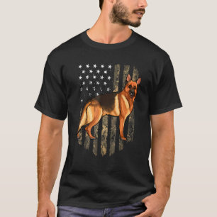 Camo American Flag German Shepherd , 4 juli Vereni T-shirt