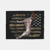 Camo American Flag German Shorthaired Pointer 4th Fleece Deken (Voorkant (Horizontaal))