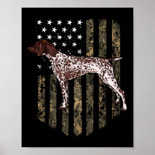 Camo American Flag German Shorthaired Pointer 4th Poster (Voorkant)