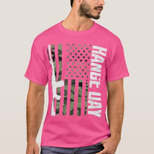 Camo American Flag Range Day Patriottisch Pistool  T-shirt (Voorkant)