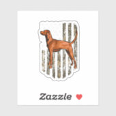 Camo American Flag Redbone Coonhound 4Th Of July U Sticker (Vel)