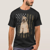 Camo American Flag Soft Coated Wheaten Terrier 4th T-shirt (Voorkant)