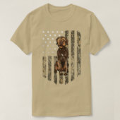 Camo American Flag Wirehaered Pointing Griffon 4th T-shirt (Design voorkant)