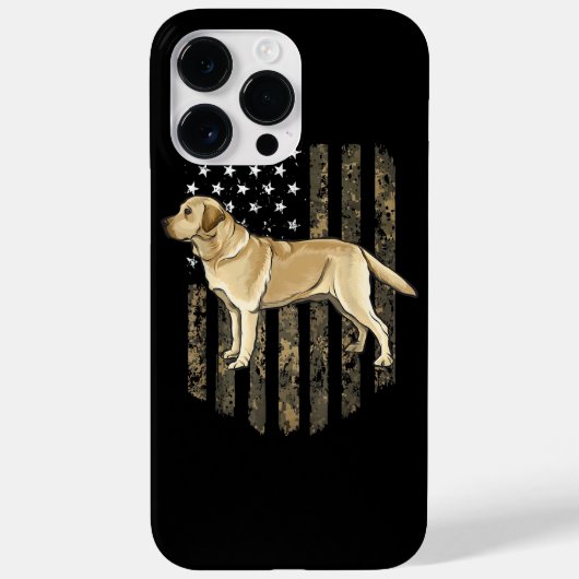 Camo American Flag Yellow Labrador Retriever Case-Mate iPhone Case (Achterkant)
