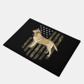 Camo American Flag Yellow Labrador Retriever Deurmat (Schuin)