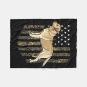 Camo American Flag Yellow Labrador Retriever Fleece Deken (Voorkant (Horizontaal))