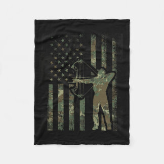 Camo Amerikaanse Vlag Buck Jacht Gift Voor Bow Hun Fleece Deken