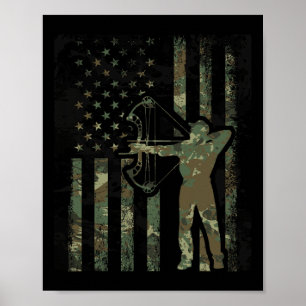 Camo Amerikaanse Vlag Buck Jacht Gift Voor Bow Hun Poster