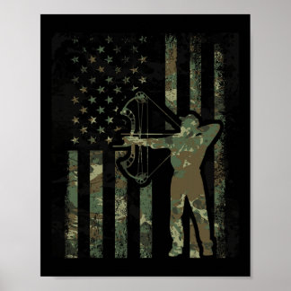 Camo Amerikaanse Vlag Buck Jacht Gift Voor Bow Hun Poster