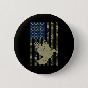 Camo Amerikaanse Vlag Camouflage Duif Jagen Hun Ronde Button 5,7 Cm