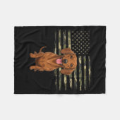 Camo Amerikaanse Vlag Dachshund 4 juli Patriottisc Fleece Deken (Voorkant (Horizontaal))
