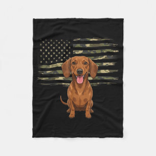 Camo Amerikaanse Vlag Dachshund 4 juli Patriottisc Fleece Deken