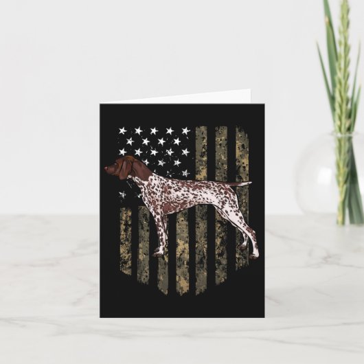 Camo Amerikaanse vlag Duitse korthaarpointer 4e  Kaart (Voorkant)