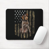 Camo Amerikaanse vlag Duitse Wirehaired Pointer 4  Muismat (Met muis)