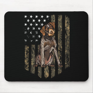 Camo Amerikaanse vlag Duitse Wirehaired Pointer 4 Muismat