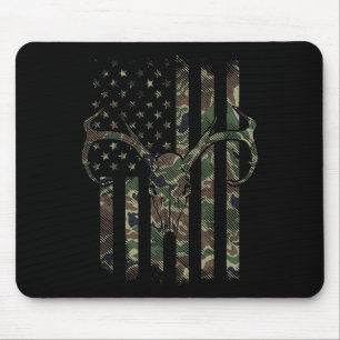 Camo Amerikaanse Vlag Hertenskelet Eland Jagen Usa Muismat