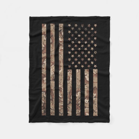 Camo Amerikaanse vlag Militaire 4 juli Amerikaanse Fleece Deken (Voorkant)
