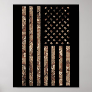 Camo Amerikaanse Vlag Militaire 4 juli Amerikaanse Poster