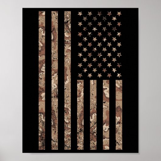 Camo Amerikaanse Vlag Militaire 4 juli Amerikaanse Poster (Voorkant)