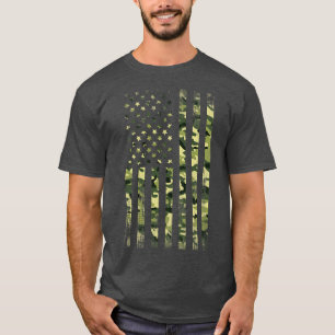 Camo Amerikaanse Vlag Militaire Vintage T-shirt