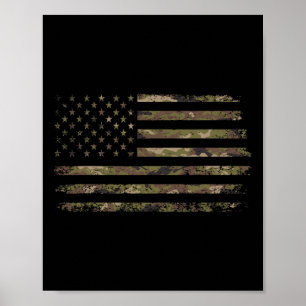 Camo Amerikaanse Vlag Usa Camouflage Mannen Jongen Poster