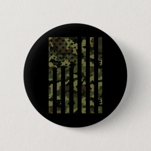 Camo Amerikaanse Vlag Usa Camouflage Mannen Jongen Ronde Button 5,7 Cm