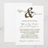 Camo Ampersand Wedding Invitation Kaart (Voorkant / Achterkant)