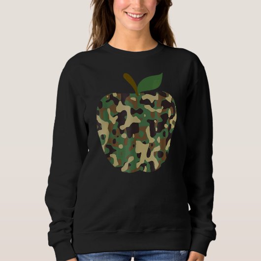 Camo Apple First Day Of School Teaching Team Trui (Voorkant)