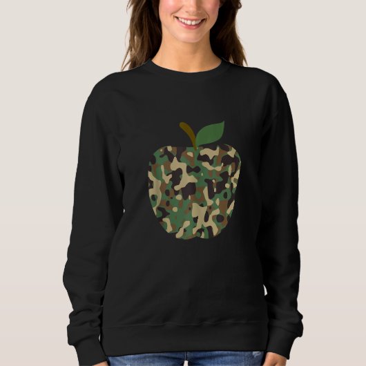 Camo Apple First Day Of School Teaching Team Trui (Voorkant)