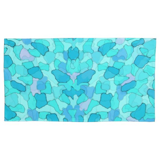 Camo Aqua Kussensloop (Voorkant-Links)